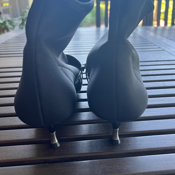 WOMEN'S PRADA HALF SOCK LEATHER LOAFER BOOT - Picture 6 of 7